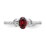 10k White Gold Garnet and Diamond Ring-WBC-10XB286