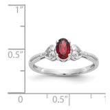 10k White Gold Garnet and Diamond Ring-WBC-10XB286