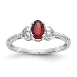 10k White Gold Garnet and Diamond Ring-WBC-10XB286