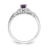 10k White Gold Amethyst and Diamond Ring-WBC-10XB287