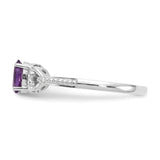 10k White Gold Amethyst and Diamond Ring-WBC-10XB287