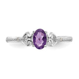 10k White Gold Amethyst and Diamond Ring-WBC-10XB287