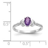 10k White Gold Amethyst and Diamond Ring-WBC-10XB287