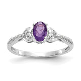 10k White Gold Amethyst and Diamond Ring-WBC-10XB287