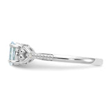 10k White Gold Aquamarine and Diamond Ring-WBC-10XB288