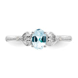 10k White Gold Aquamarine and Diamond Ring-WBC-10XB288