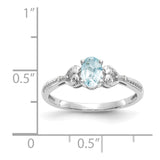 10k White Gold Aquamarine and Diamond Ring-WBC-10XB288