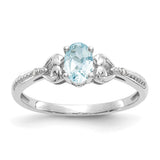 10k White Gold Aquamarine and Diamond Ring-WBC-10XB288