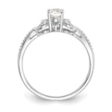 10k White Gold White Topaz and Diamond Ring-WBC-10XB289