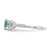 10k White Gold Emerald and Diamond Ring-WBC-10XB290