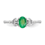 10k White Gold Emerald and Diamond Ring-WBC-10XB290