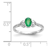 10k White Gold Emerald and Diamond Ring-WBC-10XB290