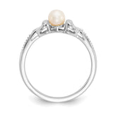 10k White Gold FW Cultured Pearl and Diamond Ring-WBC-10XB291