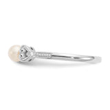 10k White Gold FW Cultured Pearl and Diamond Ring-WBC-10XB291