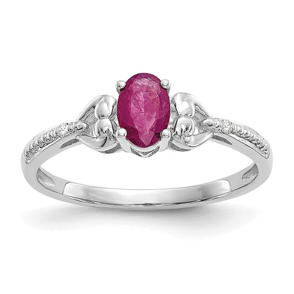 10k White Gold Ruby and Diamond Ring-WBC-10XB292