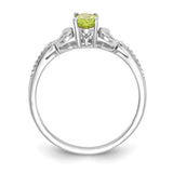 10k White Gold Peridot and Diamond Ring-WBC-10XB293