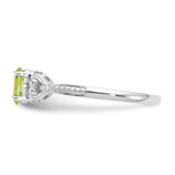 10k White Gold Peridot and Diamond Ring-WBC-10XB293