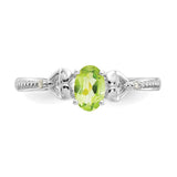 10k White Gold Peridot and Diamond Ring-WBC-10XB293