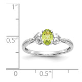 10k White Gold Peridot and Diamond Ring-WBC-10XB293