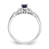 10k White Gold Sapphire and Diamond Ring-WBC-10XB294