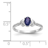 10k White Gold Sapphire and Diamond Ring-WBC-10XB294