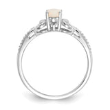 10k White Gold Opal and Diamond Ring-WBC-10XB295