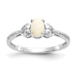 10k White Gold Opal and Diamond Ring-WBC-10XB295