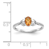 10k White Gold Citrine and Diamond Ring-WBC-10XB296