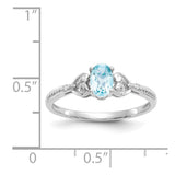 10k White Gold Swiss Blue Topaz and Diamond Ring-WBC-10XB297