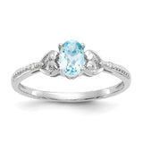 10k White Gold Swiss Blue Topaz and Diamond Ring-WBC-10XB297