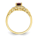 10K Garnet and Diamond Ring-WBC-10XB298