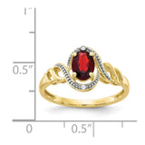 10K Garnet and Diamond Ring-WBC-10XB298