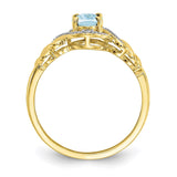 10K Aquamarine and Diamond Ring-WBC-10XB300