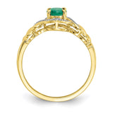 10K Emerald and Diamond Ring-WBC-10XB302