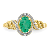 10K Emerald and Diamond Ring-WBC-10XB302