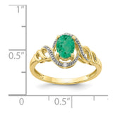 10K Emerald and Diamond Ring-WBC-10XB302