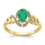 10K Emerald and Diamond Ring-WBC-10XB302