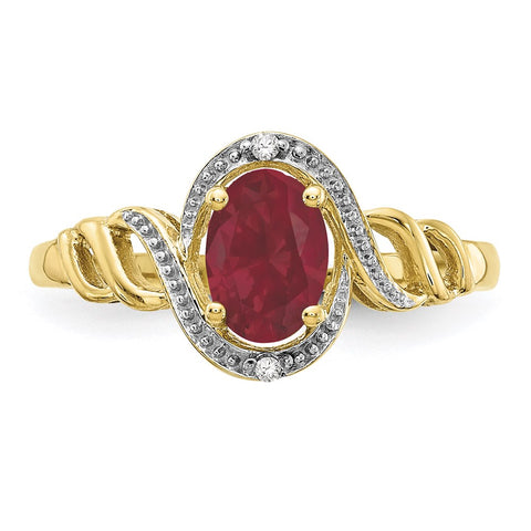 10K Ruby and Diamond Ring-WBC-10XB304
