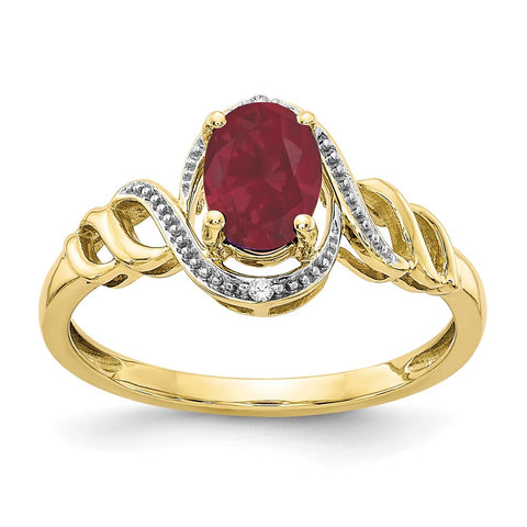 10K Ruby and Diamond Ring-WBC-10XB304