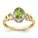 10K Peridot and Diamond Ring-WBC-10XB305