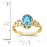 10K Light Swiss Blue Topaz and Diamond Ring-WBC-10XB309