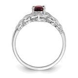 10k White Gold Garnet and Diamond Ring-WBC-10XB310