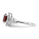 10k White Gold Garnet and Diamond Ring-WBC-10XB310