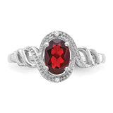 10k White Gold Garnet and Diamond Ring-WBC-10XB310