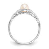10k White Gold FW Cultured Pearl and Diamond Ring-WBC-10XB315