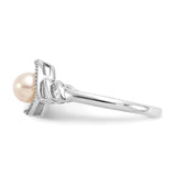 10k White Gold FW Cultured Pearl and Diamond Ring-WBC-10XB315