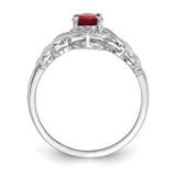 10k White Gold Ruby and Diamond Ring-WBC-10XB316