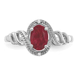 10k White Gold Ruby and Diamond Ring-WBC-10XB316