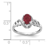 10k White Gold Ruby and Diamond Ring-WBC-10XB316