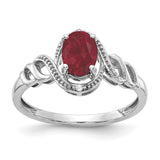 10k White Gold Ruby and Diamond Ring-WBC-10XB316